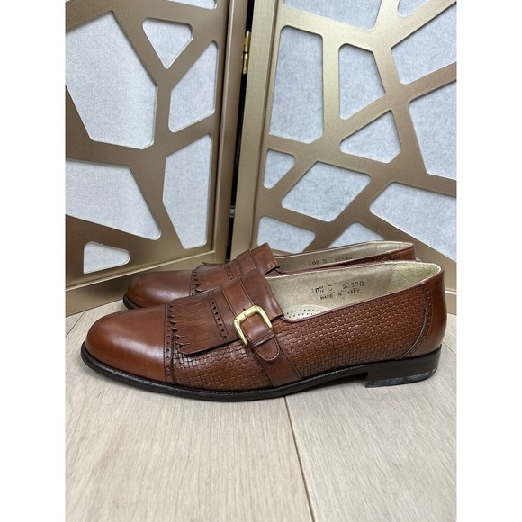 Florsheim Barletta Kilted Leather Slip On Loafers Shoes Men Sz 10.5 D Brown - Picture 1 of 9